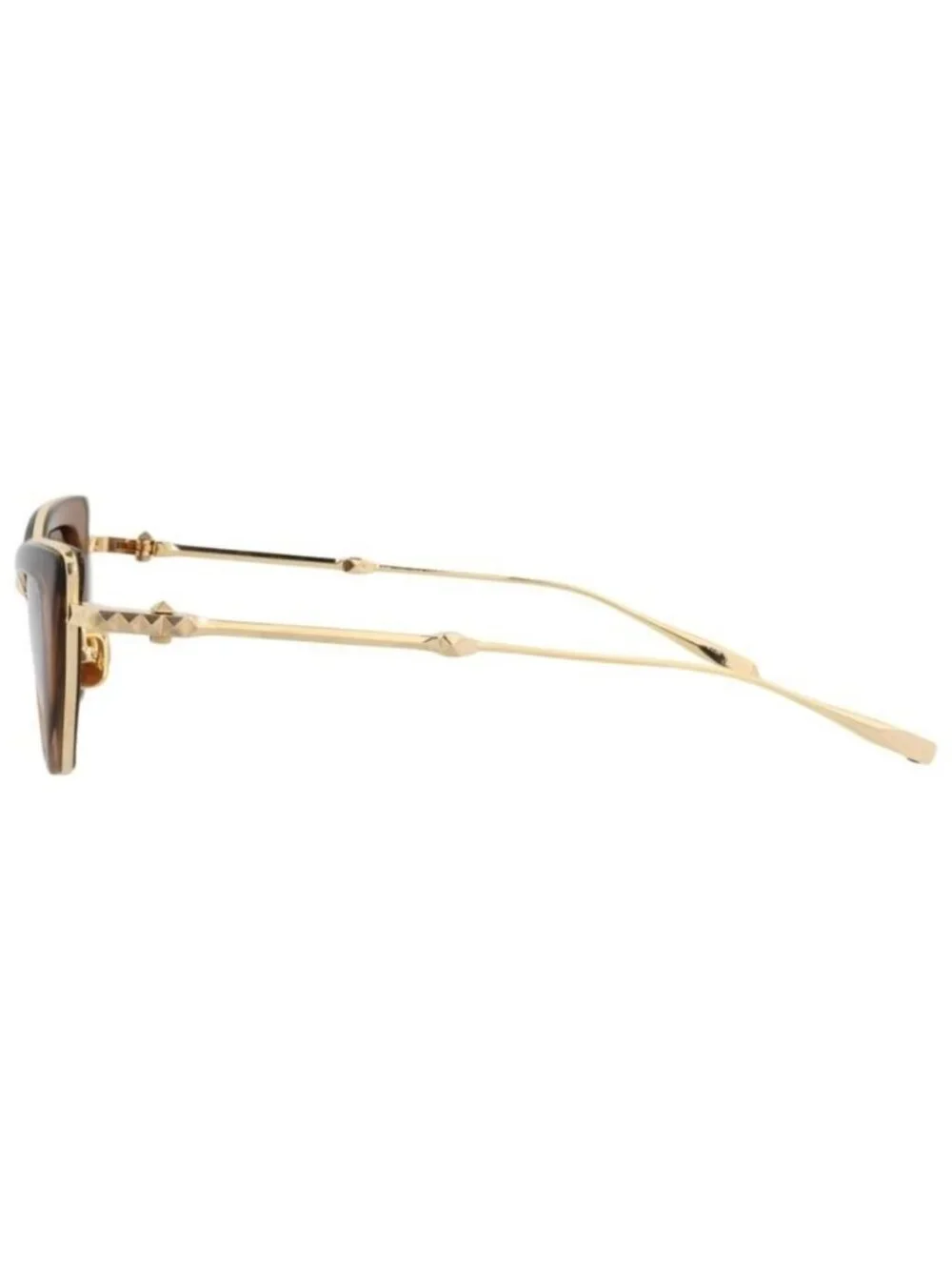 New Valentino Womens Cat Eye Brown Gold Brown Fashion Designer Sunglasses